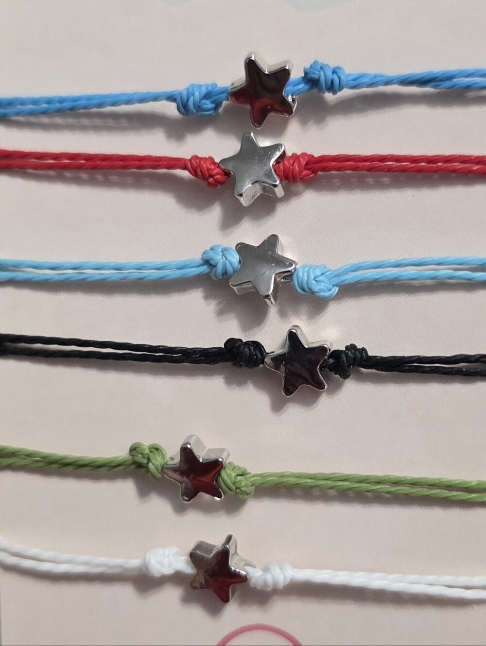 Kids Star Charm Adjustable Cord Bracelets - Multicolor Pack